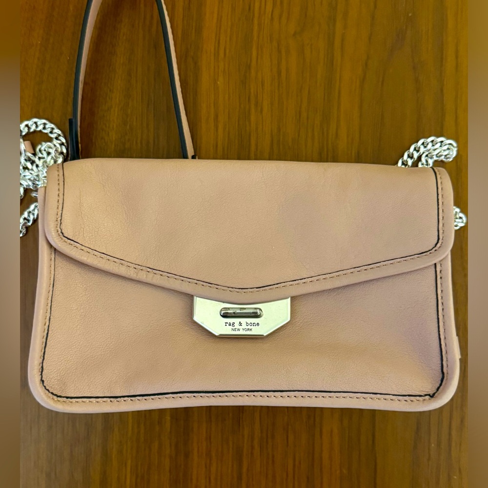 Rag & Bone Field Clutch Convertible Crossbody Mini Bag In Nude/ Pink